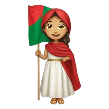 fille marocaine avec un drapeau du maroc sticker
