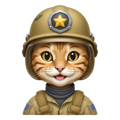 happy soldier kitty sticker