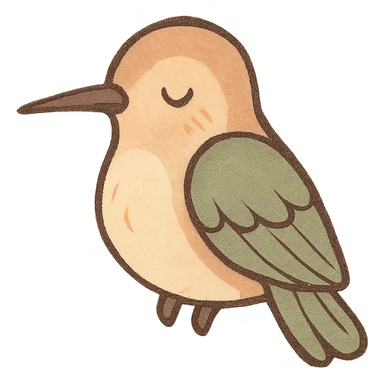 a colibri bird in pastel warm colors, dreamy soft look, no background sticker