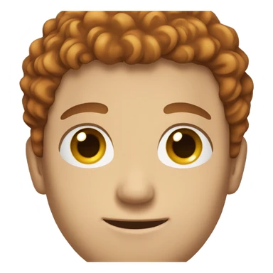 guy with curly red ish brown hair white guy sticker