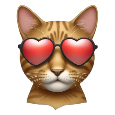 cool cat with heart shades sticker