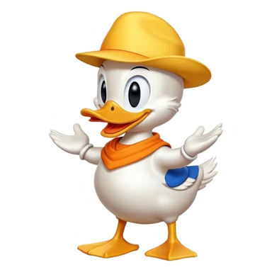 Donald Duck in classic emoji style, new pose sticker