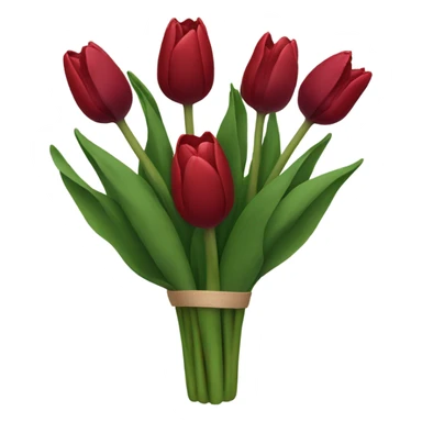Dark red tulip bouquet  sticker