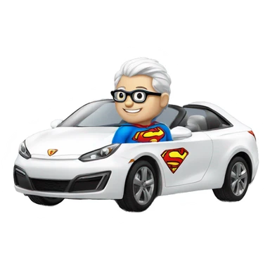 superman with glasses in electric white car sticker
