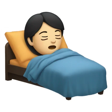A black-haired woman sleeping while snoring
 sticker