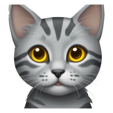 gray kitten with dark gray stripes and yellow eyes of the Scottish breed sticker