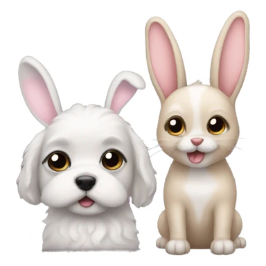 Dog and bunny best friend  sticker