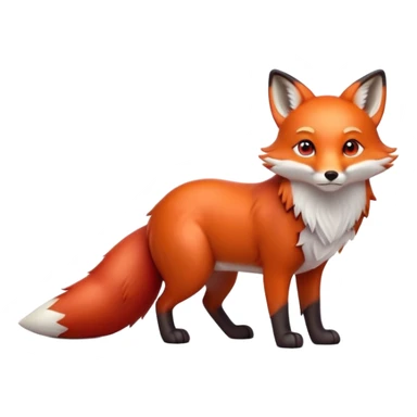 cinematic-noble [fox]-realistic-full-body-standing on all fours-emoji,-tail-tucked-close,-head-tilted-dramatically,-fox-[red]-fur,-simplified-yet-realistic-focused-features,-highly-detailed,-glowing-with-an-almost-sarcastic-glow  expressive eyes sticker