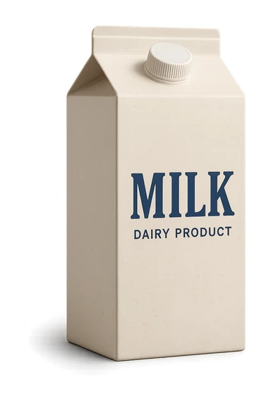 scatola di latte realistica IN ITALIANO, iperrealistico 4k sticker