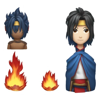 Sukuna with gojo with fire blue and red sticker