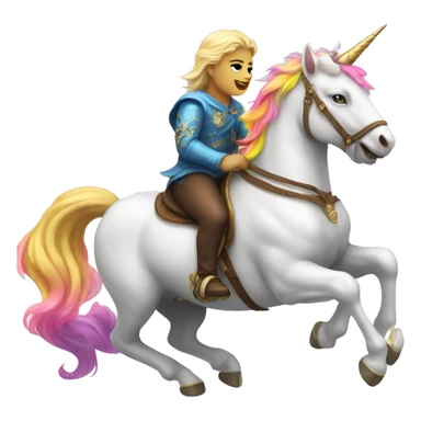 Cat riding a unicorn sticker