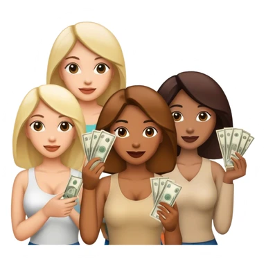 Women holding money  sticker