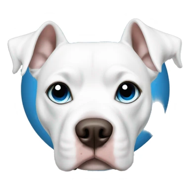 White pitbull with blue eyes sticker