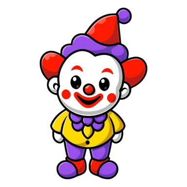 bright clown sticker