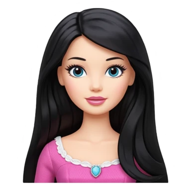 Barbie with long black hair sticker