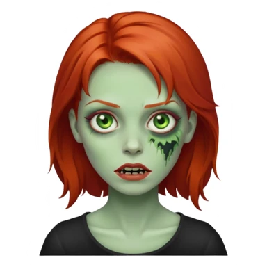 zumbi ruiva com olhos verdes sticker