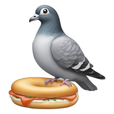 informal pigeon bagel sticker