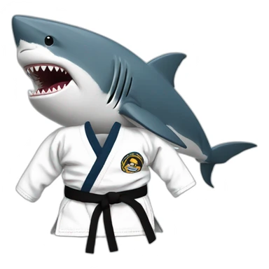 Shark wearing a Jiu-Jitsu gi  sticker