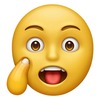 Emoji jaune qui ce mord les doigts comme si il draguait sticker