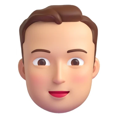 Elon Musk simple portrait 3D emoji style sticker