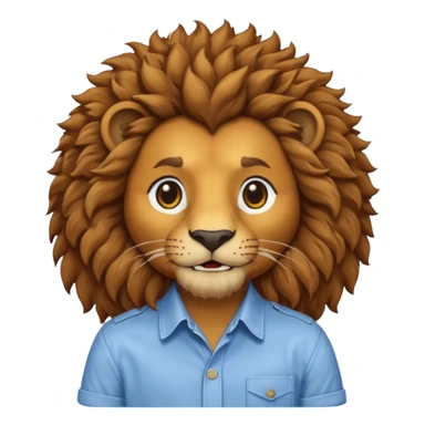 curly lion with shirt sticker