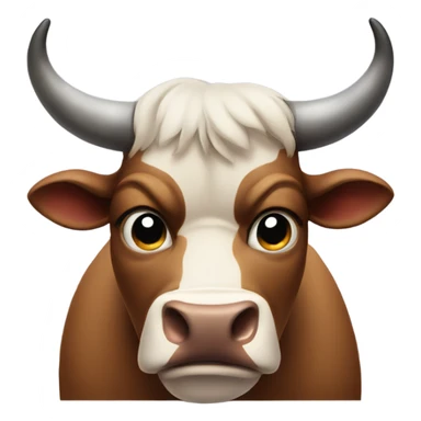 Bull frowning sticker