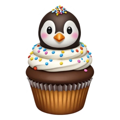 Um cupcake pinguim sticker
