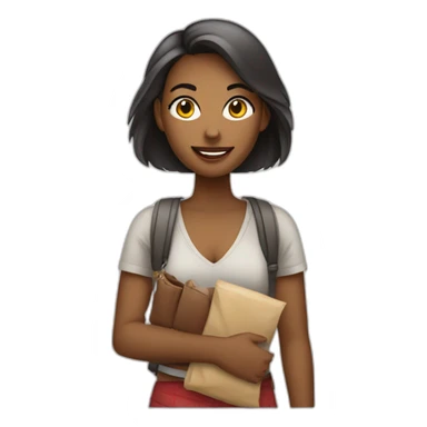 Mulher com mala de viagem sticker