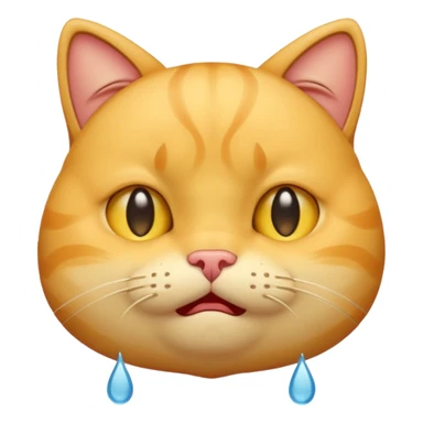 yellow cat  like this 😸😿🐱 with crying tears streaming down its cheeks (like this 😭) sticker