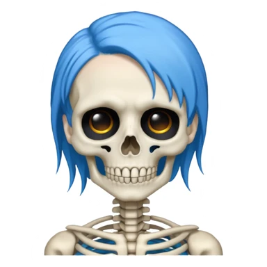 blue haired skeleton sticker