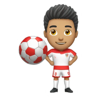 Hincha de futbol de rojo y blanco sticker