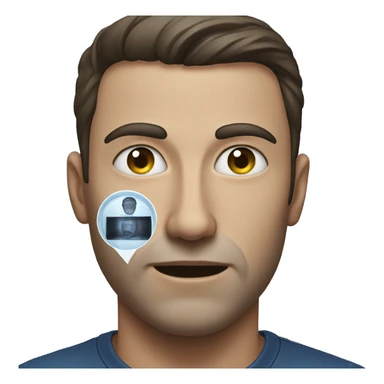 A man's face being scanned and a picture next to it sticker