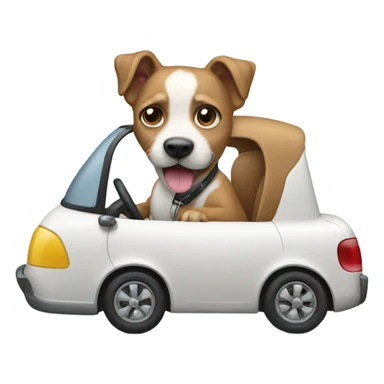 dog driving a car sticker