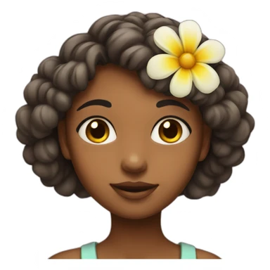 girl with a flower as a face sticker