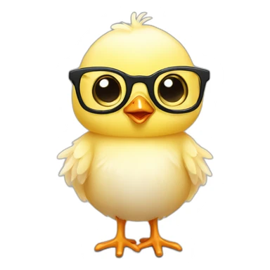 slim baby chick with specs sticker
