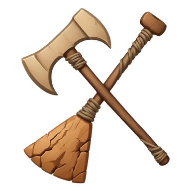 stone ax tied with string sticker