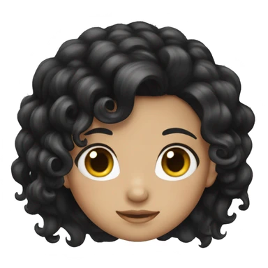 The girl with the black curled hair sticker