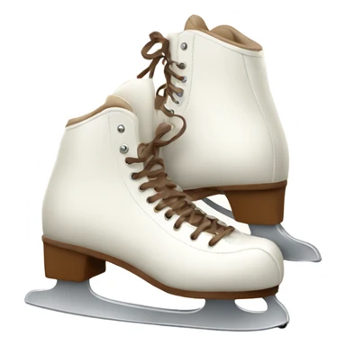 two winter white skates with brown laces sticker