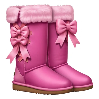 Ugg boots pink with bow sticker