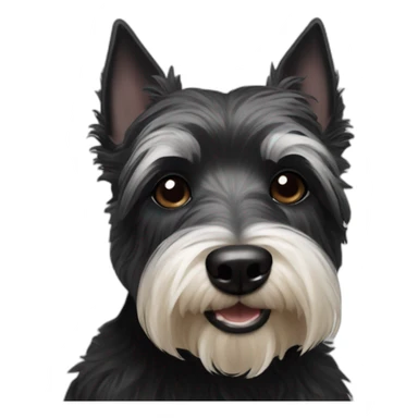 Black westie old dog face  sticker