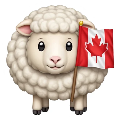 Sheep with canada flag sticker