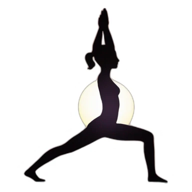 Sun Salutation yoga flow, with a figure against the rising sun sticker
