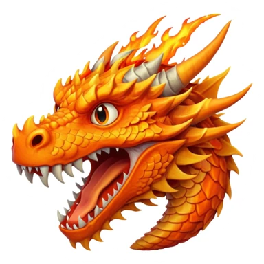 A dragon head with flames coming out of its mouth sticker