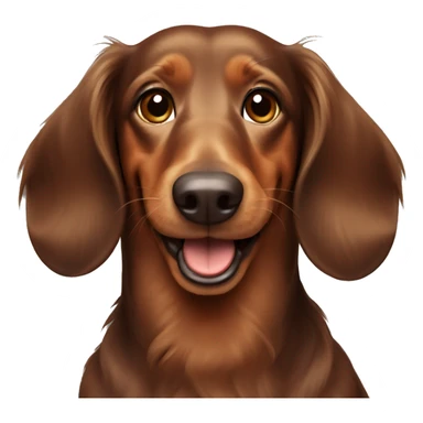 Happy Brown Long-haired dachshund sticker