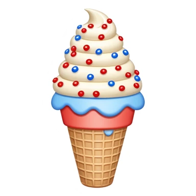 Red white and blue sprinkles on ice cream cone sticker