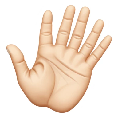Crea un emoji que sea este ✋️ pero de cabeza, osea invertido, dale una vuelta de 90 grados  sticker