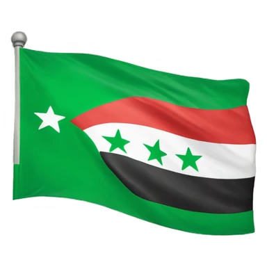 Free Syrian Flag with green on top and 3 red stars in middle sticker