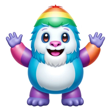 easter rainbow inflatable bouncy yeti sticker