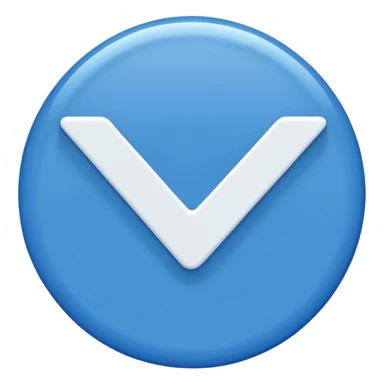 A blue circle inside it a white tick sticker