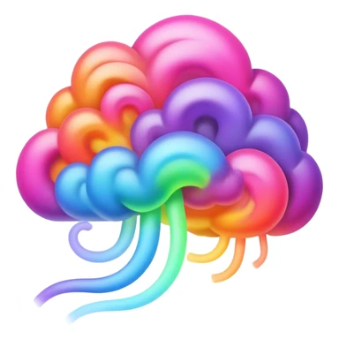 colorful neon smoke swirls sticker